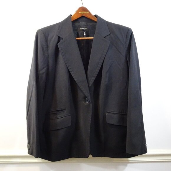 Talbots Blazer Jacket Women's 16W Black Lined 1-Button Wool Nylon Blend Career - Picture 1 of 5